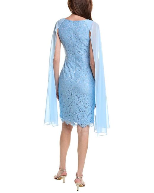 Rene Ruiz Blue Lace Sheath Dress