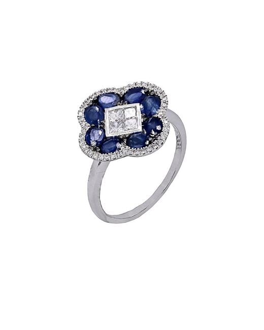Diana M Blue Fine Jewelry 14k 2.26 Ct. Tw. Diamond & Sapphire Ring