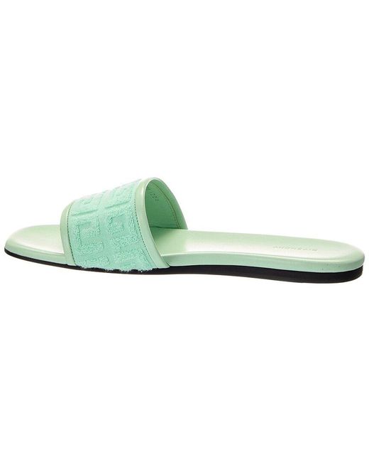 Givenchy Green 4g Canvas & Leather Sandal