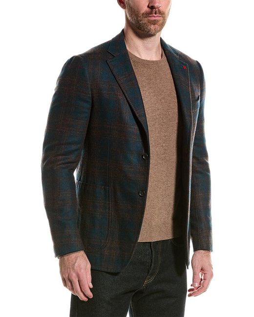 Isaia Black Wool & Cashmere-blend Blazer for men
