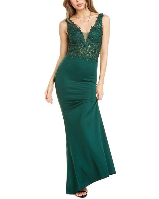 KALINNU Green Lace Gown