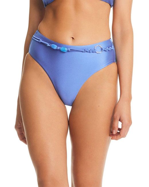 Red Carter Blue Shine Solids High Waist Swim Bottoms