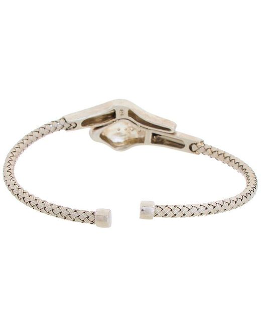 Meshmerise White 18k Rose Gold Vermeil 0.12 Ct. Tw. Diamond Mesh Bangle