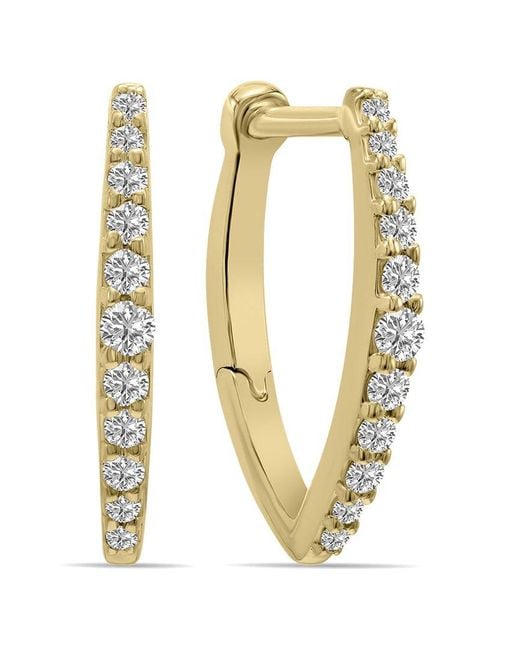 Lab Grown Diamonds Metallic 14k 0.50 Ct. Tw. Lab-grown Diamond Huggie Hoops