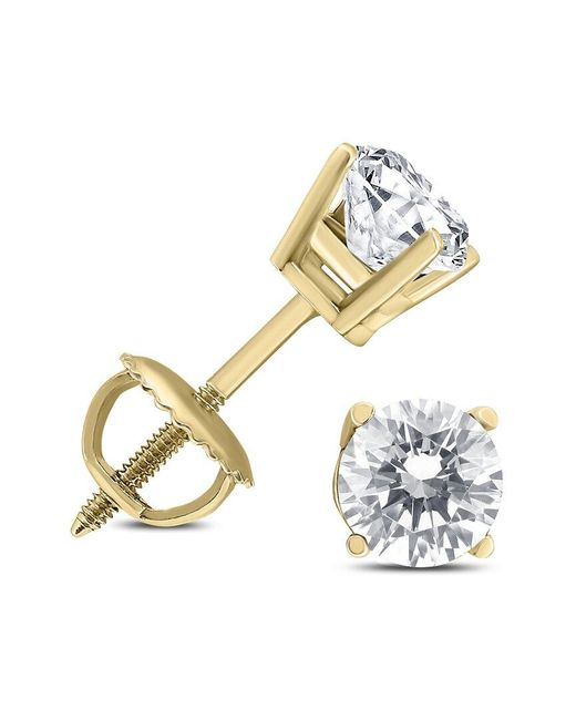 Diamond Select Cuts Metallic 14k 0.96 Ct. Tw. Diamond Earrings