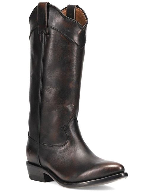 Frye Black Billy Daisy Pull-On Leather Boot