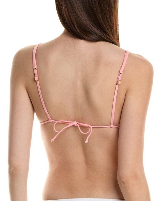 ViX Pink Solid Beads Paral Triangle Bikini Top