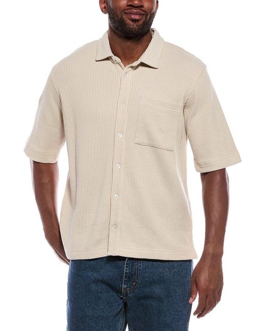 ATM Natural Waffle Button-Down Shirt for men