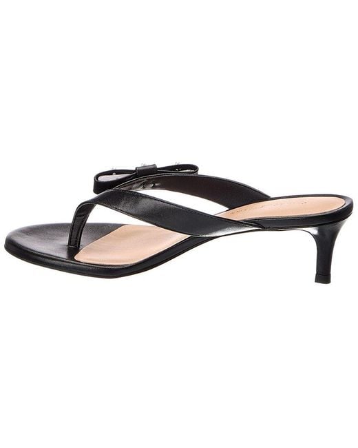 Stuart Weitzman Black Julietta 50 Leather Sandal