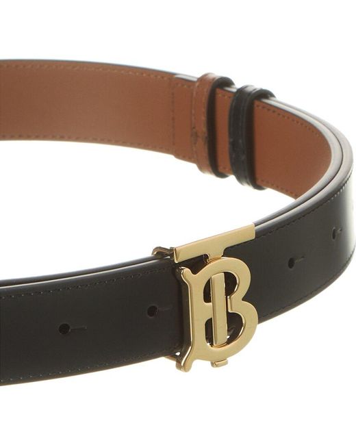 Burberry Brown Logo Reversible Leather Belt