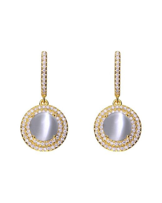 Genevive Jewelry Metallic 14k Over Silver Cz Earrings