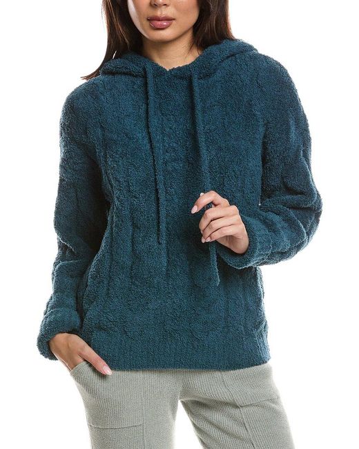 Barefoot Dreams Blue Cozychic Cable Teddy Pullover