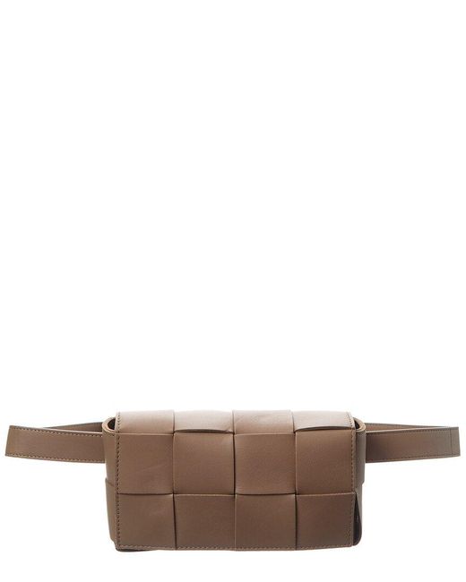 Bottega Veneta Brown Mini Intrecciato Leather Belt Bag