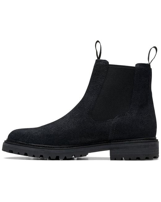 Clarks Black Clarkridge Top Suede Boot for men