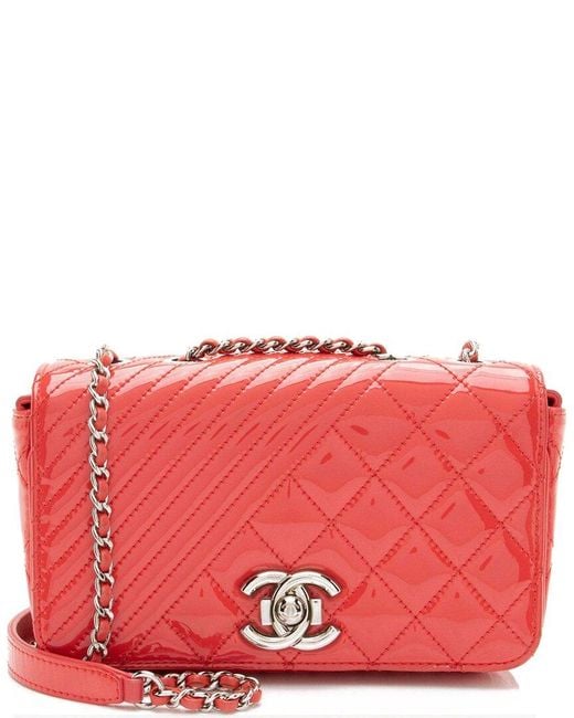 Chanel Red Pink Leather Coco Boy Small Flap Bag (authentic Pre-loved)