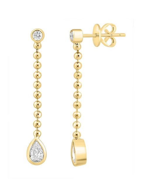 Effy Fine Jewelry Metallic 14K 0.59 Ct. Tw. Lab-Grown Diamond Earrings
