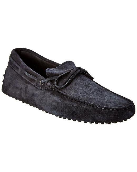 Tod's Black Gommino Suede Loafer for men