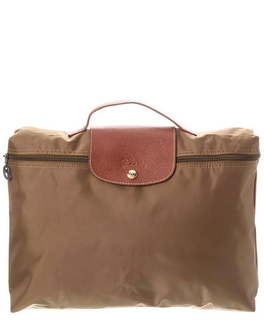 Longchamp Brown Le Pliage Nylon Laptop Bag