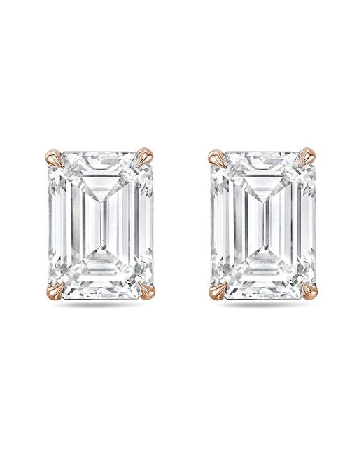 Diana M Metallic Diana M. 14K Rose 12.00 Ct. Tw. Lab-Grown Diamond Earrings