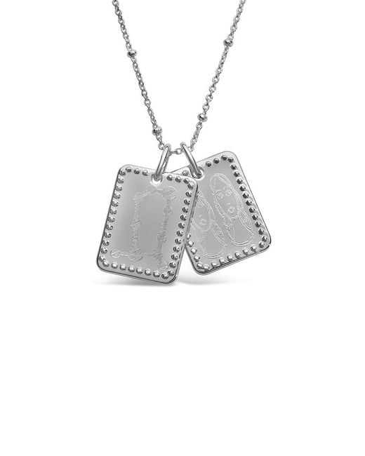 Sterling Forever Gray Silver Gemini Zodiac Tag Necklace