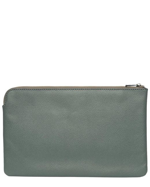 Zadig & Voltaire Gray Uma Wings Grained Leather Pouch