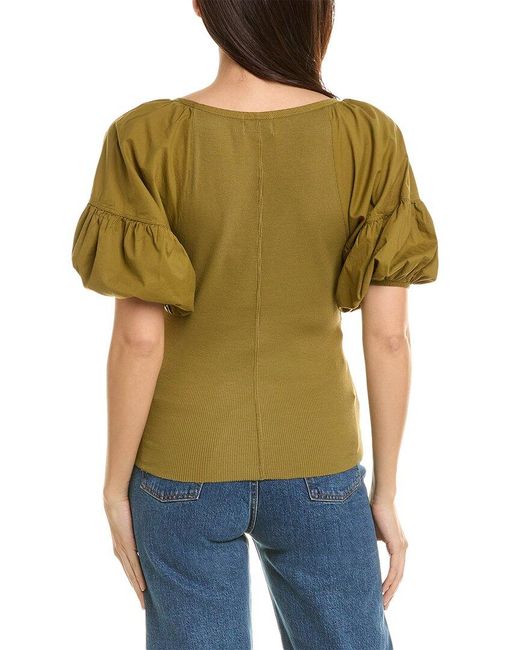 Nation Ltd Green Sonora Seamed Combo Top