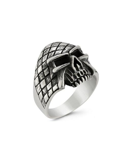 YIELD OF MEN White Yield Of Silver Skull Ring for men