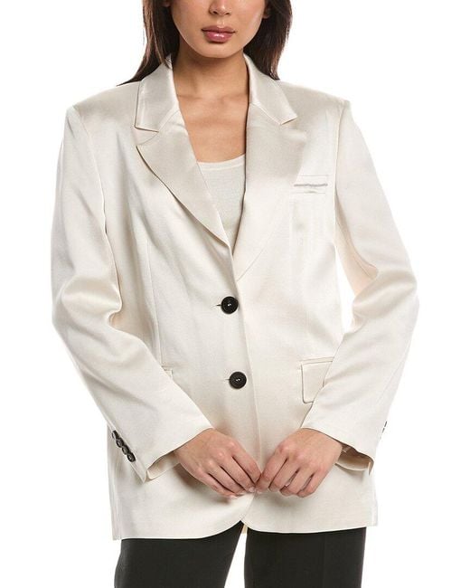 Peserico White Satin Blazer