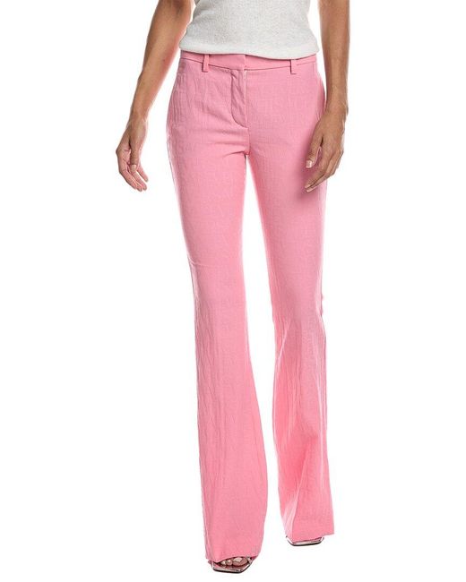 Versace Pink Jacquard Wool Pant