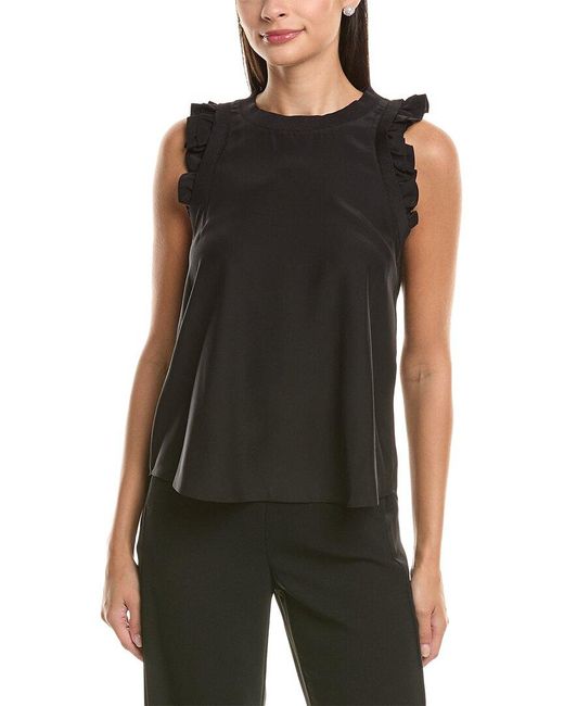 Cinq À Sept Black Lenore Silk Top