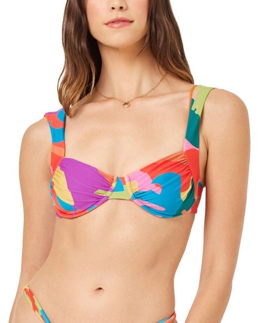 LSPACE Blue Stella Swim Top