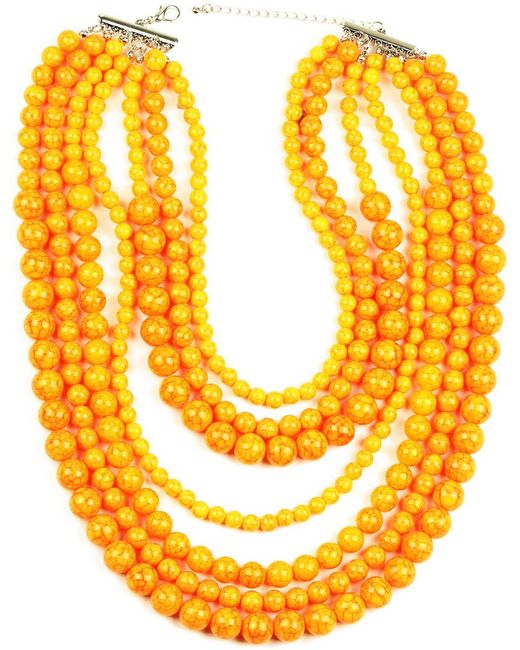 Eye Candy LA Orange Luxe Collection Layered Necklace