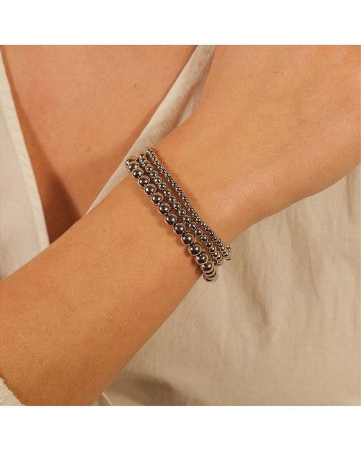 Sterling Forever Multicolor Rhodium Plated Set Of 3 Beaded Stretch Bracelets