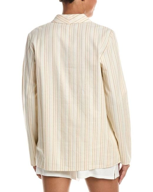 Hanro White Loungy Nights Shawl Collar Cotton Shirt