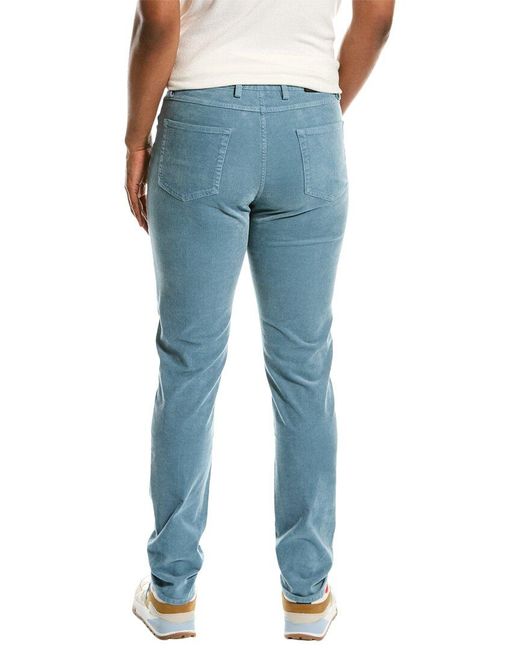 Brooks Brothers Blue Stretch Corduroy 5-pocket Slim Pant for men