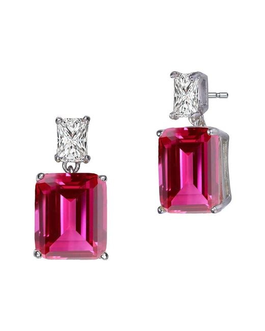 Genevive Jewelry Pink Silver Earrings