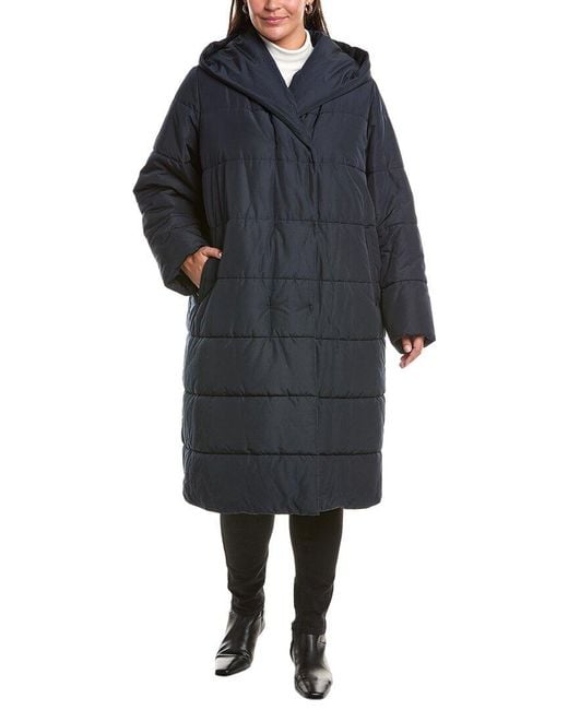 Marina Rinaldi Blue Plus Colleg Quilted Coat