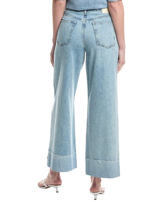 Rag & Bone Blue Sofie Mari Crop Wide Leg Jean