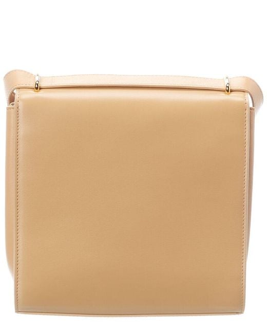 Bottega Veneta Natural The Clip Leather Shoulder Bag
