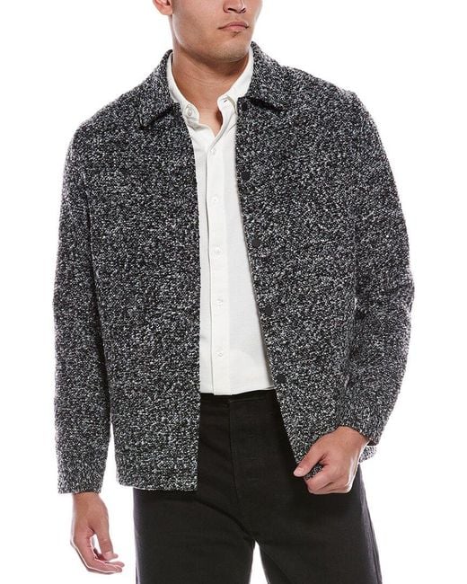 Report Collection Gray Boucle Woven Jacket for men
