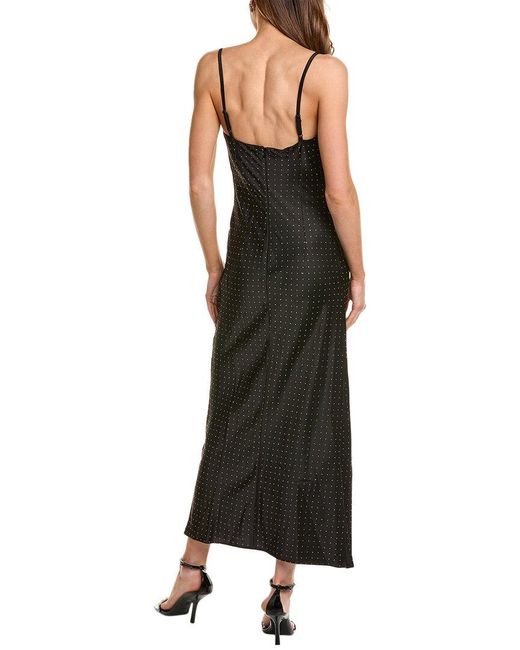 Rare London Black Diamante Slip Dress