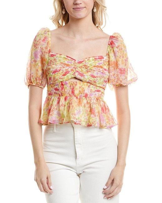 Astr White Arlet Top