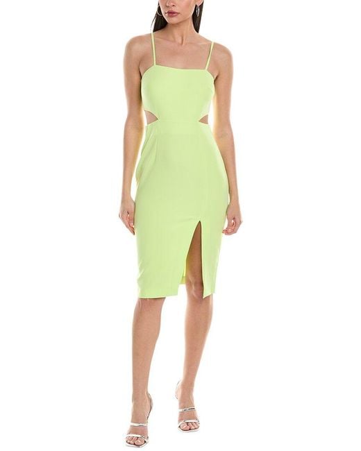 French Connection Green Echo Crepe Cutout Mini Dress