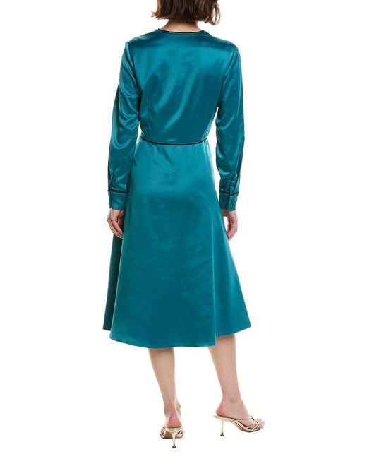 Pascale La Mode Blue V-Neck Midi Dress