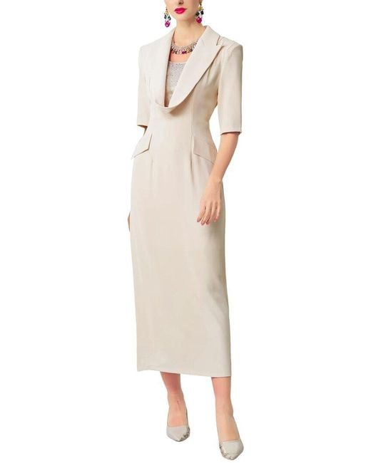 BURRYCO White Short Sleeve Midi Dress