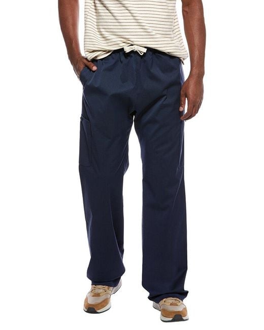 Palm Angels Blue Wool-Blend Woven Pant for men