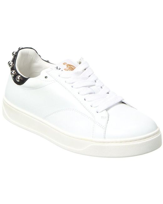 Lanvin White Dbb0 Studs Leather Sneaker for men