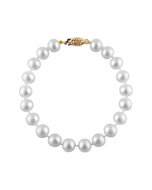 Splendid White 14k 8-8.5mm Freshwater Pearl Bracelet