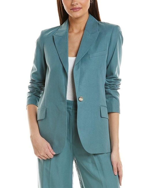 Ba&sh Blue Gayne Linen-Blend Blazer