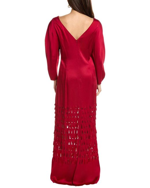 Alberta Ferretti Laser Cutout Gown in Red Lyst UK